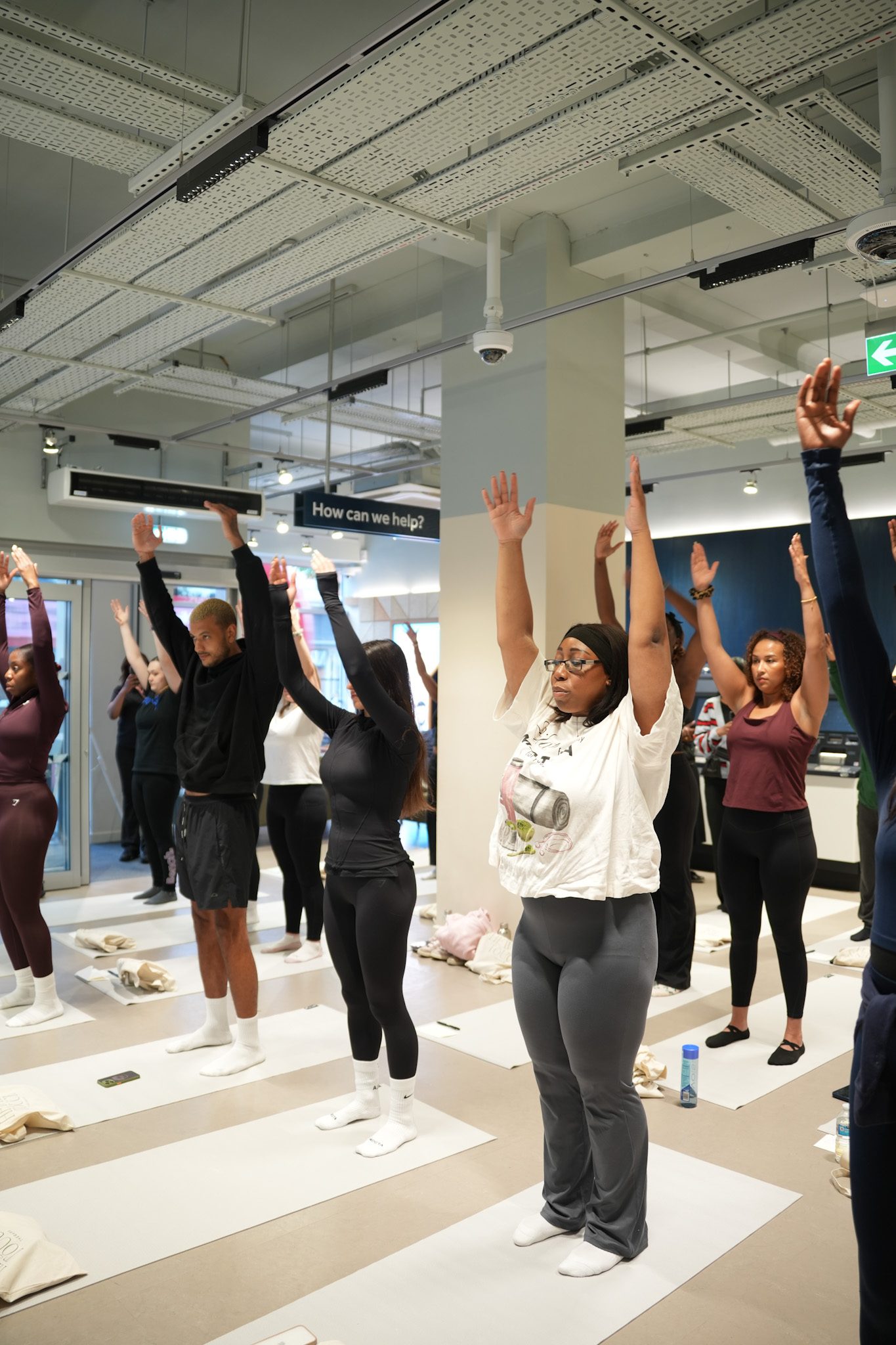 Group Pilates class in session