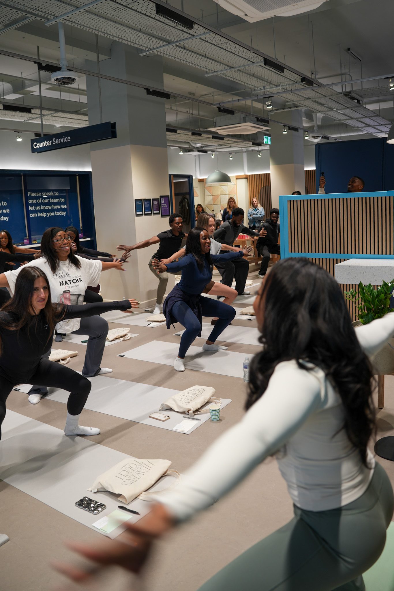 Group stretching session